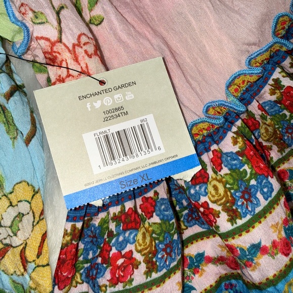 NWT John Mark Enchanted Garden Boho Peasant Top XL - Picture 6 of 11